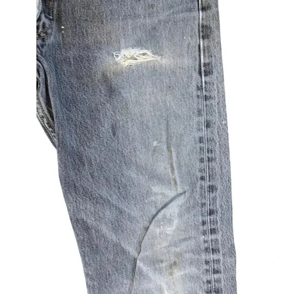 Levi's Vintage Red Tab Distressed Dirty Grunge Gray 501 Jeans Men's 32x32 Button - Picture 6 of 9